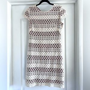 Beige Eliza J Lace Dress